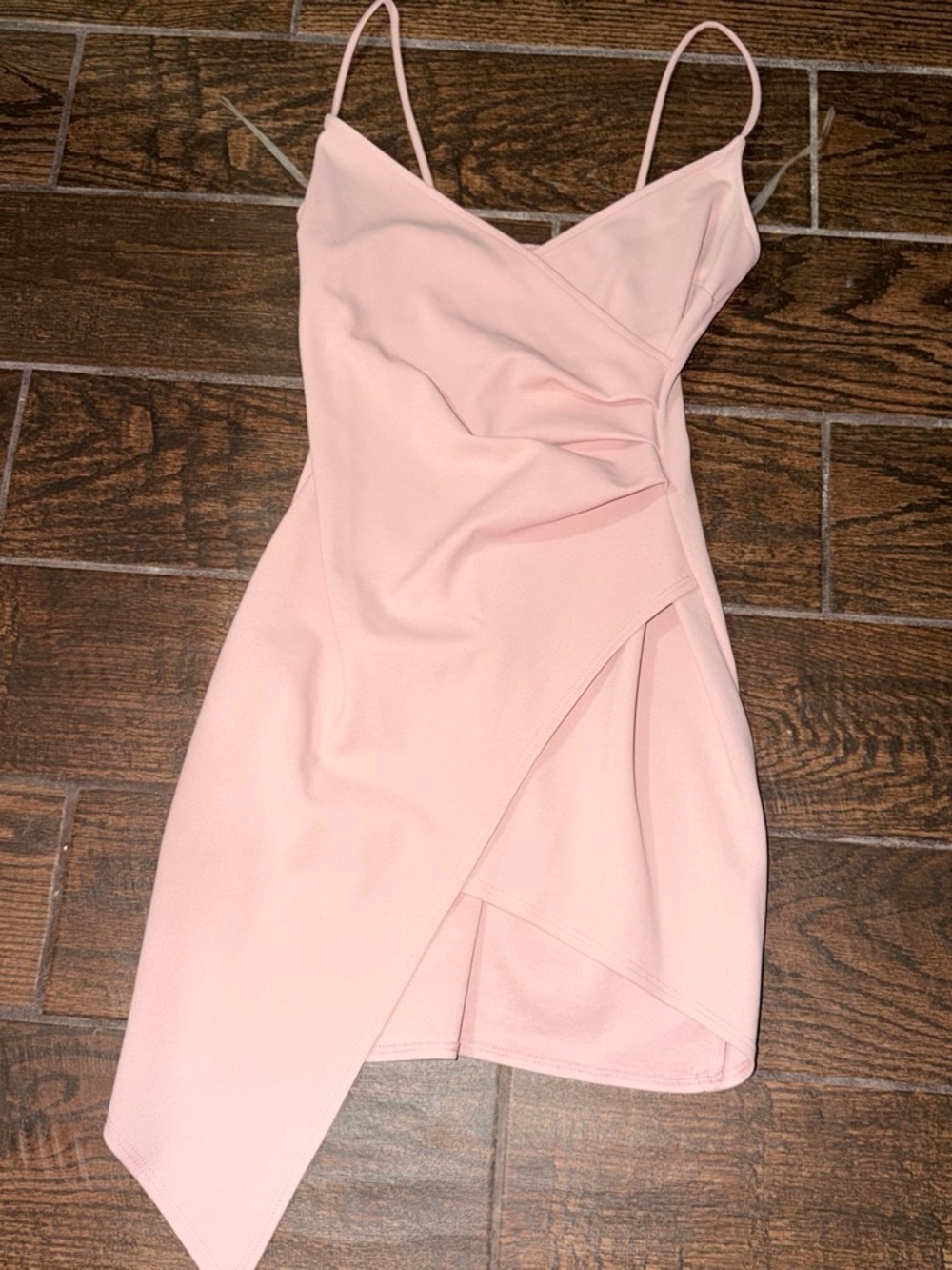Sleeveless Pink Wrap-Front Mini Dress